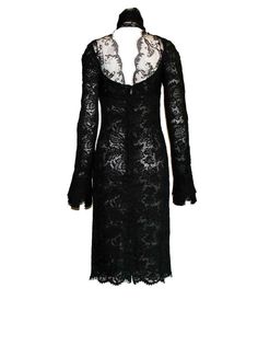 For Sale on 1stDibs - Lace dress designed by Tom Ford for Yves Saint Laurent FW 2002 Collection Rare piece Finest black guipure lace Lined on backside with black mesh tulle Sheer Fitted Lace Dress For Evening, Luxury Black Lace Evening Dress, Sheer Sleeves Fitted Lace Dress For Gala, Fitted Lace Dress With Sheer Sleeves For Gala, Elegant Fitted Lace Dress With Sheer Sleeves, Black Fitted Lace Dress For Gala, Fitted Lace Dress With Lace Sleeves For Evening, Fitted Black Lace Dress For Gala, Fitted Lace Back Dress For Evening