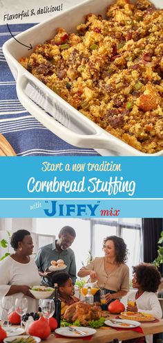 Delicious and flavorful Cornbread Stuffing, made with "JIFFY" Corn Muffin Mix, is a holiday tradition in homes across America. Start a new tradition in your home this year. Bread Stuffing Recipes Thanksgiving, Jiffy Cornbread Stuffing, Corn Muffin Mix Recipes, Muffin Mix Recipe, Jiffy Recipes, Classic Stuffing Recipe, Jiffy Cornbread Recipes, Cornbread Stuffing Recipes