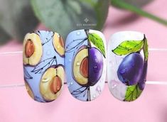 Shellac Nail Designs, Fruit Nail Designs, Red Ombre Nails, Fruit Nail Art, Abstract Nail Art, Airbrush Nails, Fancy Nails Designs, Nail Art Designs Videos, Shellac Nails