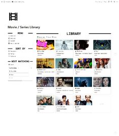 Movies and Series Library Notion Template Library Notion, Movie Calendar, Movie Tracker, Student Dashboard, Journal App, Movie To Watch List, Media Planner