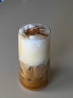 an iced drink with whipped cream and chocolate sprinkles