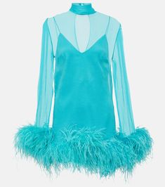 Taller Marmo, Blue Sheers, Ostrich Feathers, Color Names, Designing Women, Feathers, Color Design, Dress Outfits, Textiles