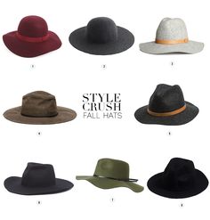 From floppy wool hats to felt fedoras, we've put together our favorite hats of the season in this week's Style Crush. Womens Wool Hat, Wool Floppy Hat, Wool Hats For Women, Womens Hat Outfit, Wool Hat Outfit, Womens Fall Hats, Floppy Hat Outfit, Hat Outfit Fall, Felt Hats For Women