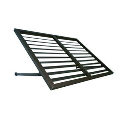 a black metal rack on a white background