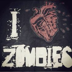 i heart zombies on a black shirt