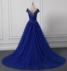 Long Neck Appliqued Wedding Dress Royal Blue Wedding Party Dresses Wedding Dress Royal Blue, Wedding Dress Royal, Gold Prom Dresses Long, Outdoor Wedding Dress, Formal Prom Dress, Gold Prom Dresses, Royal Blue Wedding, Marine Uniform, Prom Dresses For Sale