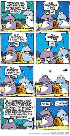 a comic strip with an image of some animals talking to each other