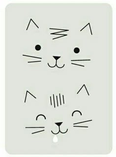 the face of a cat is drawn in black ink on a white sheet with arrows