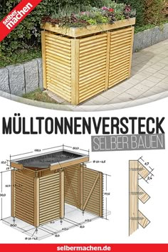 an image of a wooden garden shed with instructions on how to build it and where to put