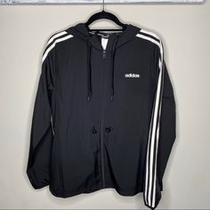 Nwt Black Adidas Windbreaker Size X-Large (Fits Like M/L) Adidas Zip Up, Adidas Sweater, Adidas Windbreaker, Black Windbreaker, Golf Jackets, Adidas Track Jacket, Womens Windbreaker, Adidas Crop, Adidas Womens