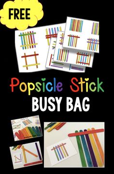 popsicle stick busy bag for kids to use with their own crayon pencils