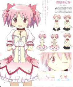 an anime character with pink hair and white dress, holding her hands on her hips