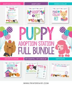 the puppy station full bundle includes puppies, balloons and other things to do with them