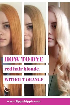 When your only identity has been all about red hair, you might be tempted for an adventurous hair color makeover.A light blonde is different enough. It’s light, girly, and a lot softer than fiery red. It’s a far cry from the rich and intense red locks you’re used to, which is why it makes for an exciting experiment. How To Go From Red To Blonde, Bleaching Red Hair, Going From Red To Blonde Hair, Bleach Red Hair, Red Hair Dyed Blonde, From Red To Blonde Hair Before And After, Dye Red Hair, Red Hair No Bleach, Hair Color Makeover