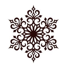 a black and white snowflake on a white background