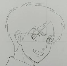 a drawing of an anime character with big eyes