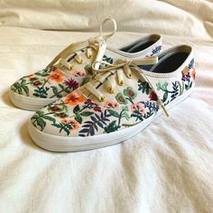 Brand New And Unworn. Gorgeous Embroidered Keds Originals X Rifle Paper Co. Perfect For A Wedding Or Graduation. Women’s Size 7, Uk 4.5 Womens Keds, Embroidered Shoes, Keds Shoes, Shoes Size 7, Keds, Womens Shoes Sneakers, A Wedding, Shoes Sneakers, Size 7