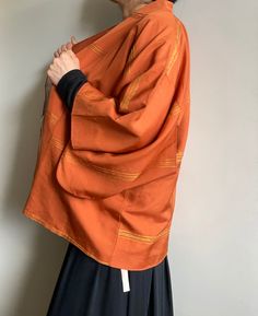 This well kept Haori jacket is made of textured silk mix (slightly rough surface) with acetate lining (could be Habutae silk). Every stitch is sewn by hand and it is in a clean state. The model in the photos and the video is 164cm (5'4) UK10 US6. Fit well on: Petite UK 6 (oversized) - 10 , US XS, Small, Eur 36, 38, 40. The sleeves are 3/5 length. Neck point to hem: 68.5cm, 27" Steam clean at home or professional dry clean are recommended. Free postage within the U.K. Haori Jacket, Japanese Vintage, Short Jacket, Vintage Japanese, Hand Sewing, Palace, Bathing Beauties, Jackets For Women, Jackets & Coats