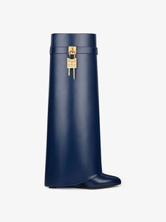 Shark Lock boots in leather    in - petrol blue | Givenchy US Shark Lock Boots, Lock Boots, Givenchy Shark, Givenchy Boots, Almond Toe Boots, Luxury Boots, Shoe Wishlist, Blue Boots, Girly Shoes