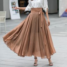 Chiffon Maxi Dress With Flowy Tiered Skirt, Flowy Chiffon Maxi Dress With Tiered Skirt, Chiffon Maxi Lined Skirt, Flowy Beige Maxi Skirt For Summer, Elegant Non-stretch Maxi Skirt For Summer, Bohemian Chiffon Long Skirt, Flowy Chiffon Maxi Skirt For The Beach, Flowy Chiffon Full Skirt Bottoms, Chiffon Maxi Skirt With Lining