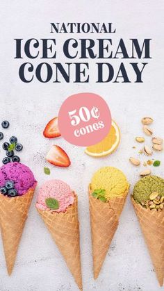 the national ice cream cone day is on sale for $ 10 00 each or less