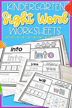 the printable sight word worksheets for children to practice their handwriting and writing skills