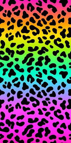 a rainbow and black leopard print background