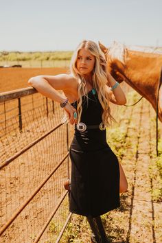 The Makers Belt in Black – Grit & Grace Boutique, LLC Dress With Western Belt, Black Western Outfit, Goth Cowgirl, Grit Grace, Nfr Outfits, Authentic Turquoise Jewelry, Western Outfit, Western Outfits Women, Western Belt