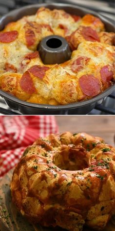 Want an easy meal for lunch or a main dish for dinner? Grab some bundt pans for this savory monkey bread with biscuits! Delicious and fun to eat, this Pull Apart Pizza Bread is sure to be a hit. It's also great as an easy appetizer recipe or party snack idea! Biscuit Pizza Bundt Pan, Savory Monkey Bread Breakfast, Pizza Dishes Ideas, Savory Superbowl Snacks, Easy Lunch Ideas With Biscuits, Pepperoni Pull Apart Bread Bundt Pans, Bundt Pizza Pull Apart, Bundt Recipes Dinner, Pizza Dough Snacks Appetizers