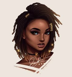 Locs Cartoon, Art Black Love, Natural Hair Art, Black Artwork, Scene Hair, American Woman