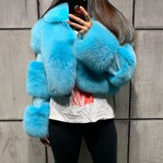 Faux Fur Jacket Coat Big Collar Fluffy Short Coat. Please Indicate Your Color In The Order, Because Every Color Section Is Not Listable. Put Your Color In A Note To Me Please. Blue Fur Coat With Faux Fur Trim, Fitted Blue Fur Coat With Faux Fur Trim, Chic Blue Fur Coat, Blue Fur Coat With Faux Fur Lining For Fall, Chic Blue Party Outerwear, Blue Fitted Faux Fur Outerwear, Fitted Blue Winter Fur Coat, Spring Faux Fur Long Sleeve Coat, Fitted Blue Faux Fur Outerwear