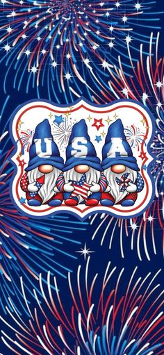 fireworks and gnomes with usa on them