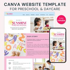 the website design for sunshine preschool and day care