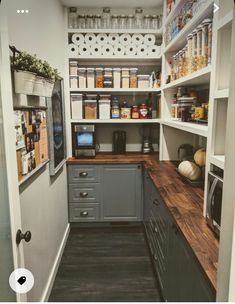 the pantry is clean and ready to be used as a storage area for various items