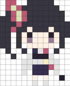 an image of a woman's face made out of pixellated squares with different colors