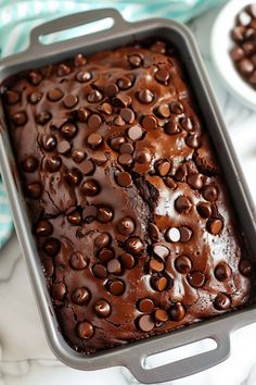 a chocolate cake in a pan on a table