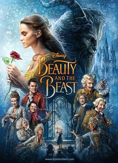 the poster for beauty and the beast, which features characters from disney's animated film