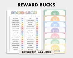 reward bucks with the words reward bucks on it and an image of $ 1 00 each