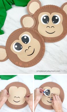 paper plate monkey craft for kids to make