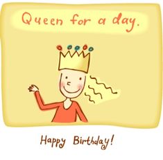 a birthday card with a cartoon character wearing a crown