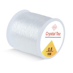 crystal tec thread, 0 8 mm - white on transparent clear spoole