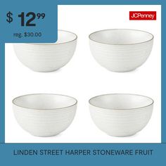 four white bowls are on sale for $ 12 99 or under $ 3, 500