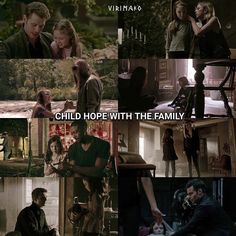 several different scenes from the tv show, child hope with the family