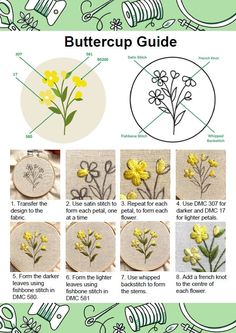 the instructions for how to make embroidery flowers