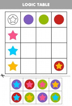 the printable game for kids to learn how to make their own stars and circles