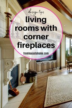 living rooms with corner fireplaces