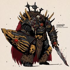 Thiago Lehmann on Instagram: “Another one from the commission batch! This friendly dude is a Death Knight heavily inspired by the classic Warhammer marines. I'm deep…” Dark Knight Art, Warhammer Knight, Chaos Warrior, Fantasy Knight, Deep Diving, Warhammer Art, Warhammer 40k Artwork