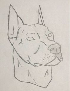 a drawing of a dog's head is shown