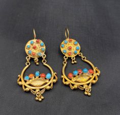 It's Beautiful Handmade Authentic Gold Plated Earrings With Natural Turquoise And Coral Gemstone it's from Afghanistan Material Gold Plated Gemstone Turquoise And Coral Beautiful Afghanistan, Tibetan Ring, Authentic Gold, Gold Sheets, Exotic Jewelry, Afghan Jewelry, Coral Gemstone, Turquoise And Coral, Turquoise Ring Silver