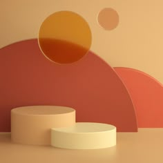 an abstract photo with circles and shapes in the background